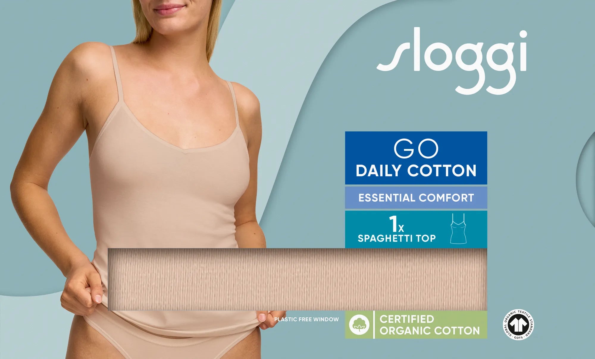 Sloggi Canottiera GO Daily Cotton Spaghetti Top 10224697 2506S13