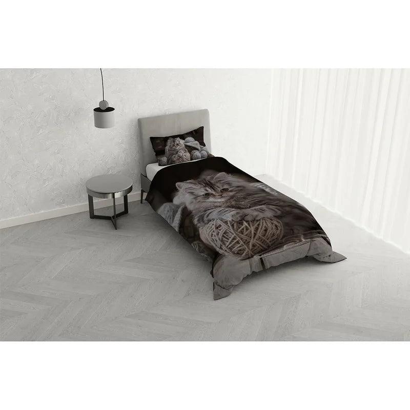 Parure Copripiumino Singolo 1 Posto GoodNight Gatto Felix B22 - Passarelli Biancheria