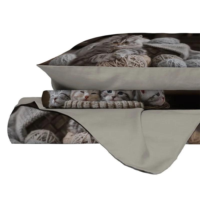 Parure Copripiumino Matrimoniale GoodNight Gatto Felix B30 - Passarelli Biancheria