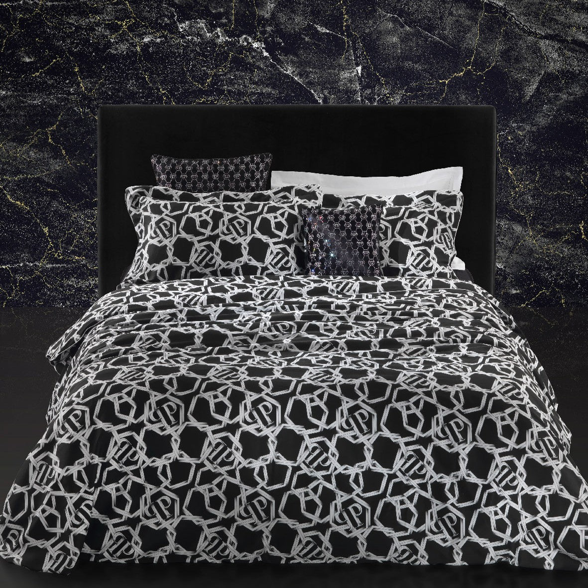 Philipp Plein Completo Lenzuola Chains Moderno in Raso di cotone