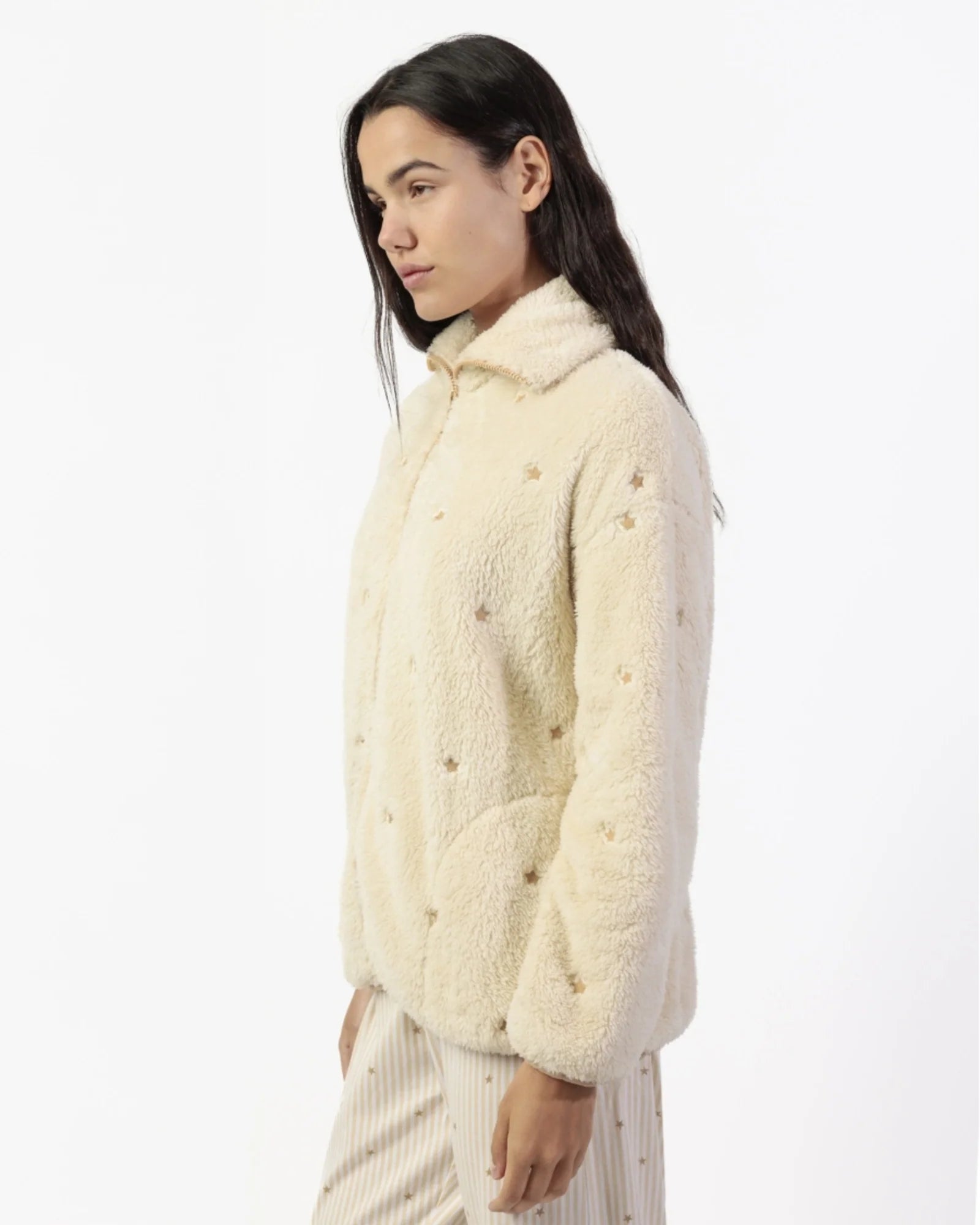 Admas Vestaglia Corta da donna invernale in pile shearling con cerniera 67305 2511S29