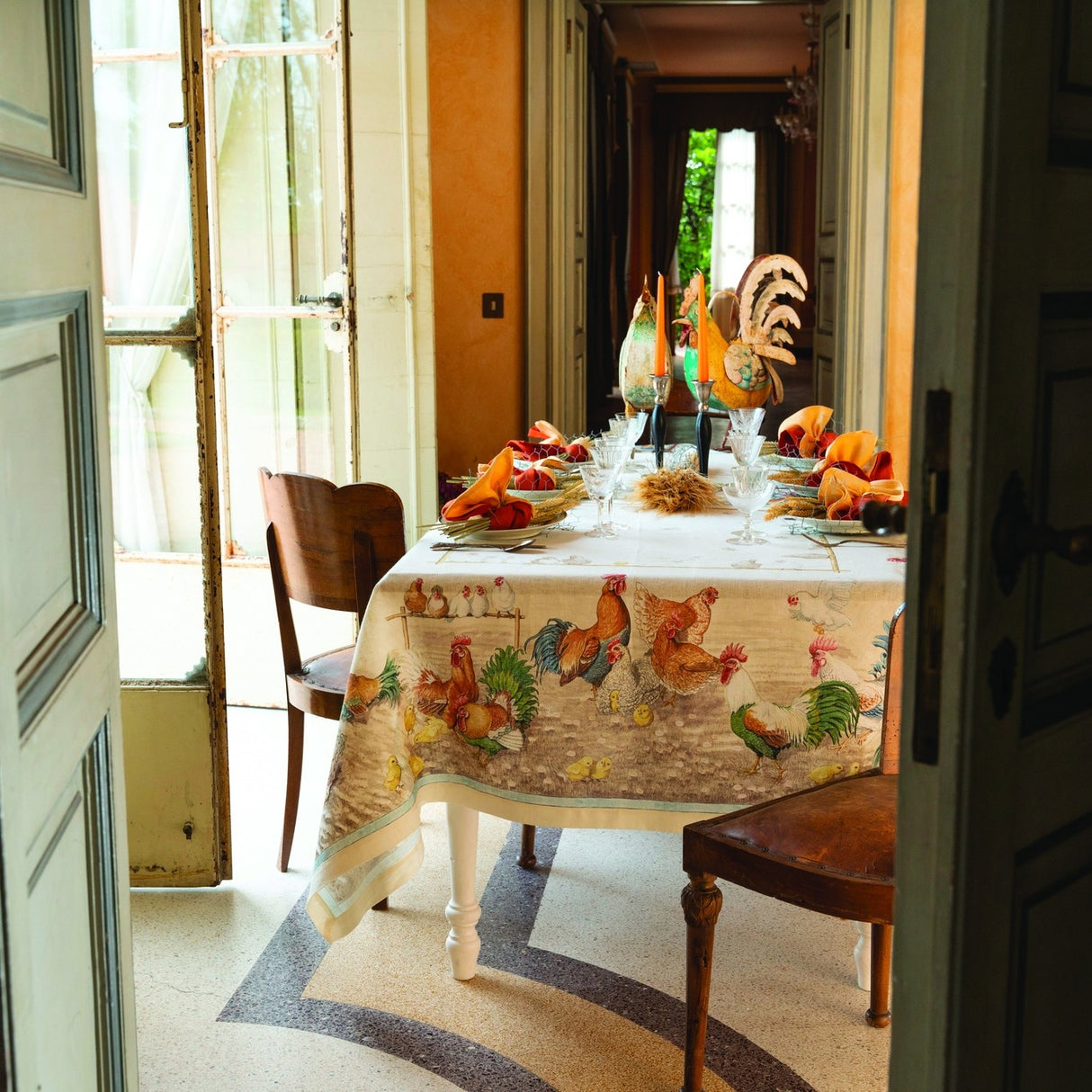 DETAILS Tessitura Toscana Telerie Table Tischdecke aus 100 % reinem Leinen