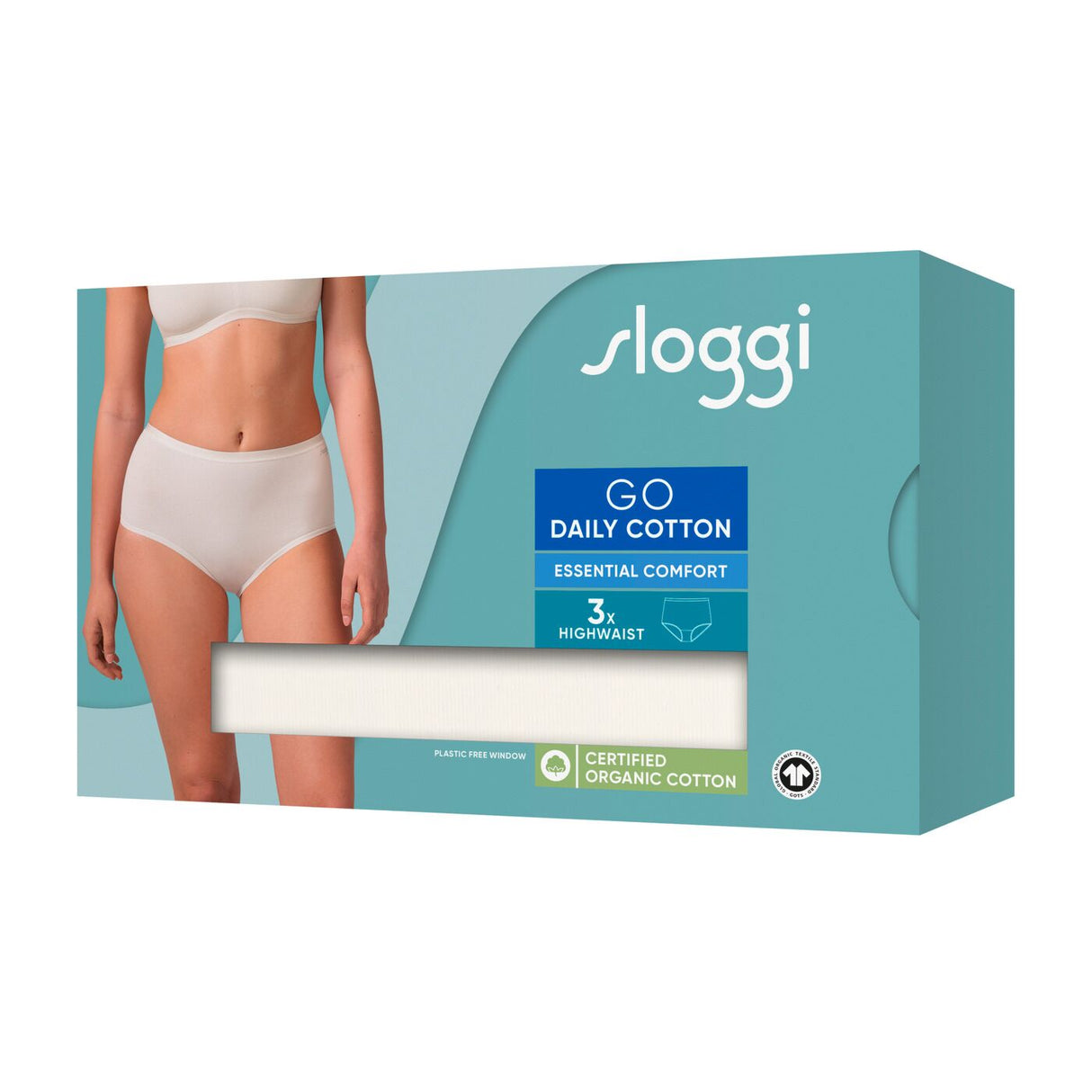 Sloggi Donna 3 Slip Maxi Go daily Cotton Highwaist 2502S17