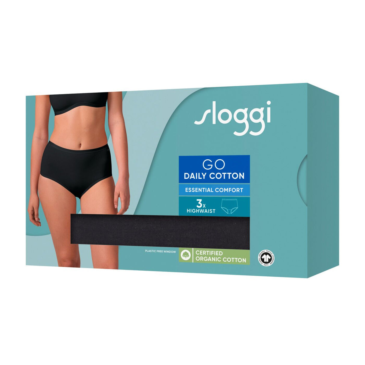 Sloggi Donna 3 Slip Maxi Go daily Cotton Highwaist 2502S17