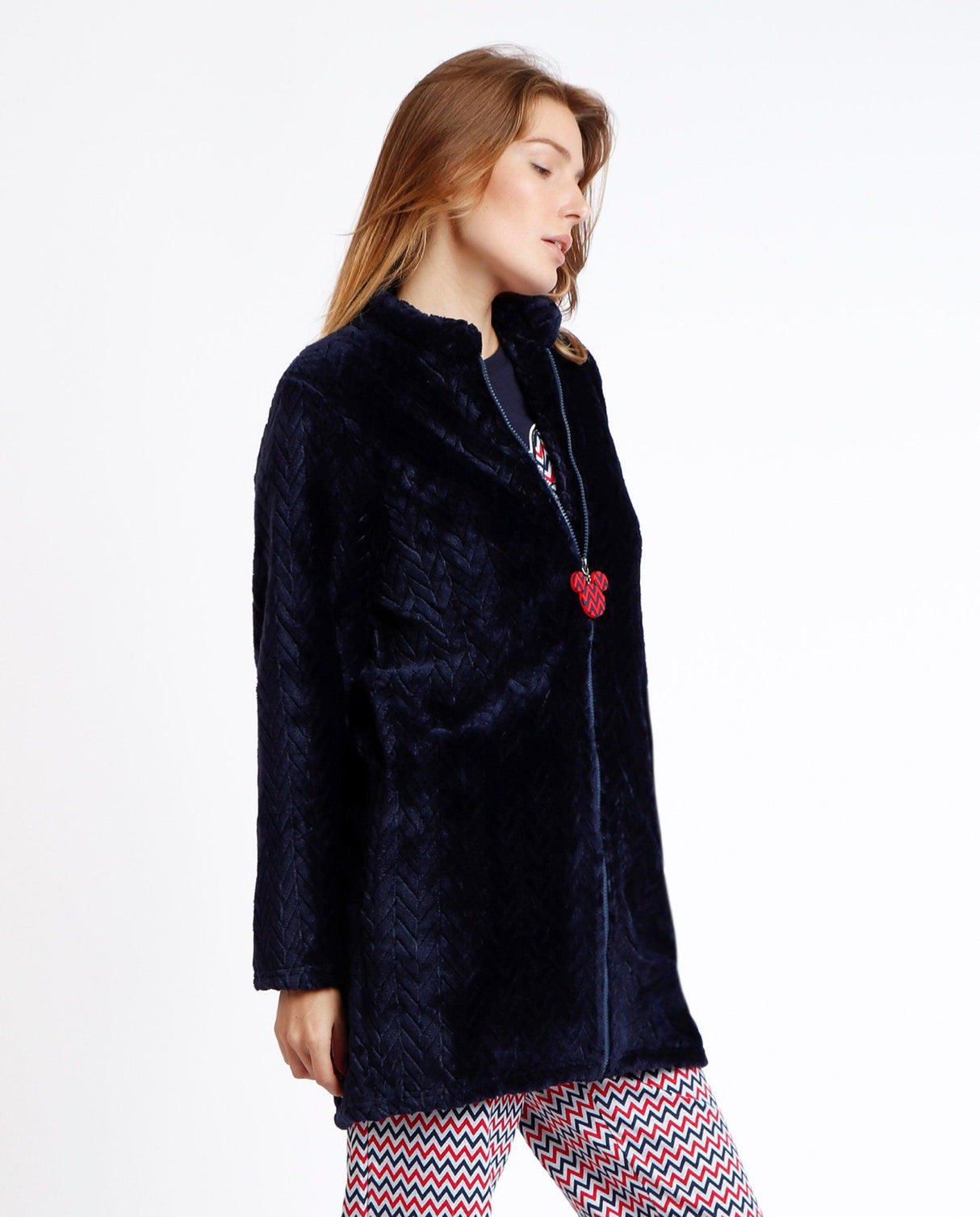 Admas Disney Vestaglia Invernale da Donna in Pile Abbottonata 67010 S34 - Passarelli Biancheria