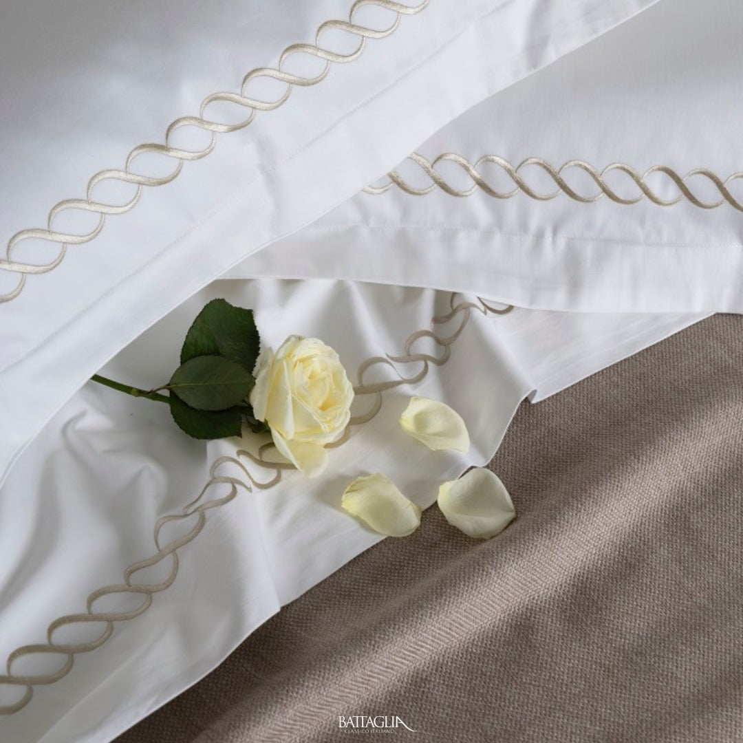 Battaglia Completo Lenzuola in Raso di Cotone Matrimoniale Fomye'