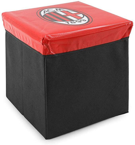 Pouf Contenitore Ufficiale Smart box Salva Spazio Squadre A.C. Milan S18 - Passarelli Biancheria