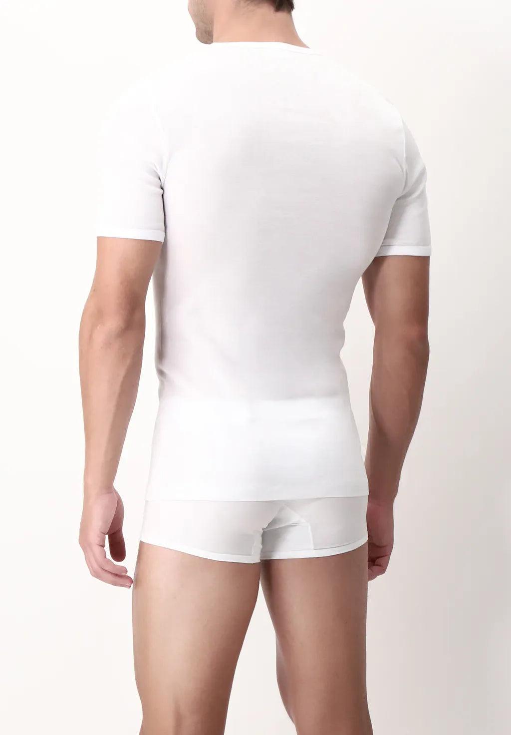 Perofil Maglia Intima da Uomo Scollo V Maniche Corte Filo Scozia V-Neck S32 - Passarelli Biancheria