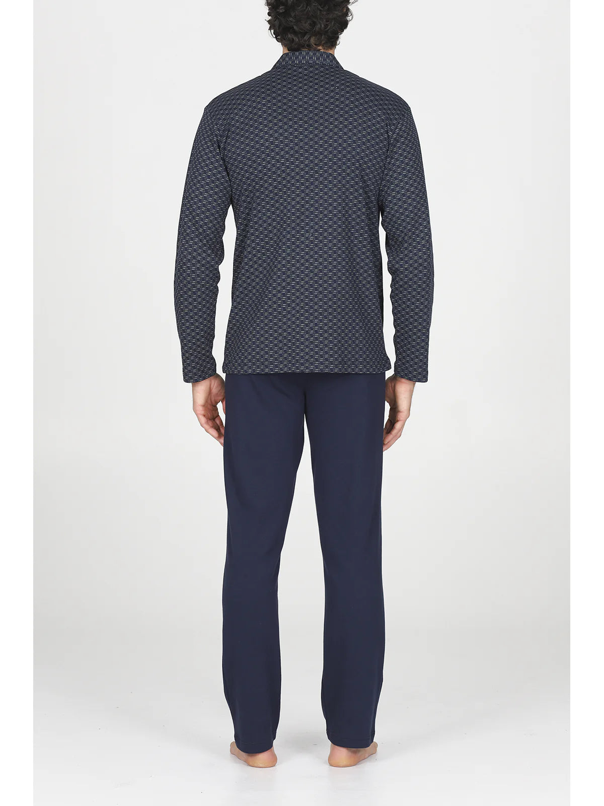 Alpina Pigiama Invernale Cardigan da Uomo in interlock di puro cotone AAL438 2510S70