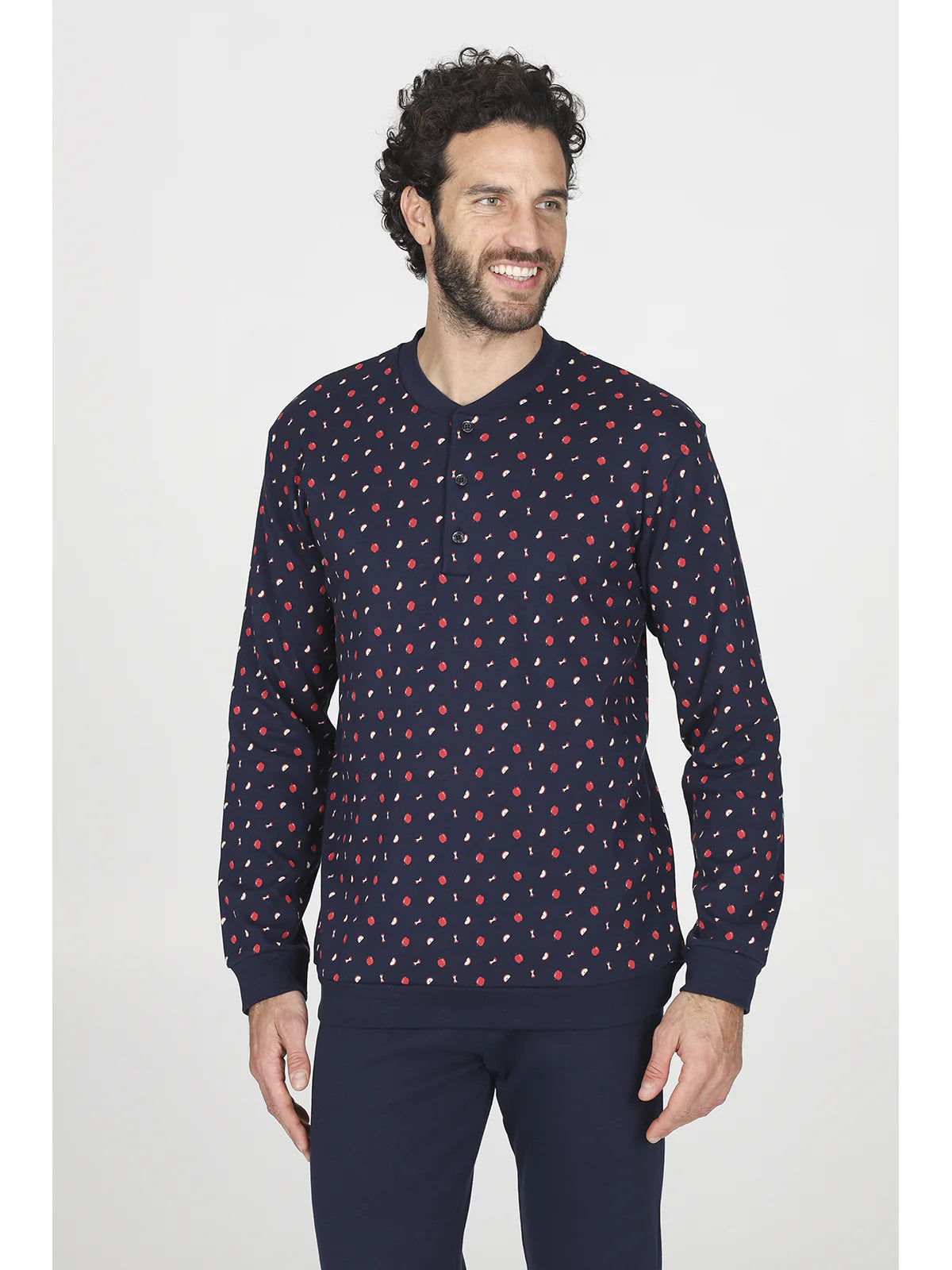 Alpina Pigiama Invernale Serafino in interlock di puro cotone AAL439 2510S70