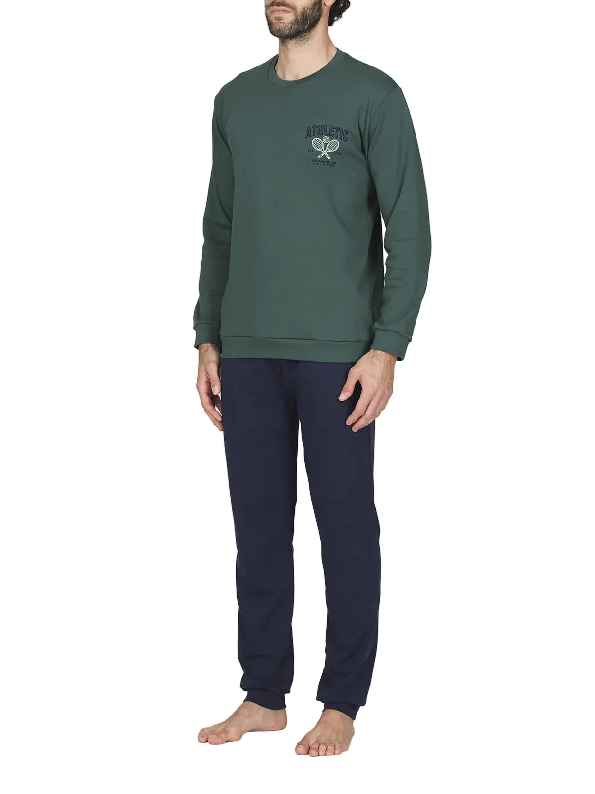 Alpina Pigiama Invernale Serafino Caldo Cotone Uomo AAL453 2512S64