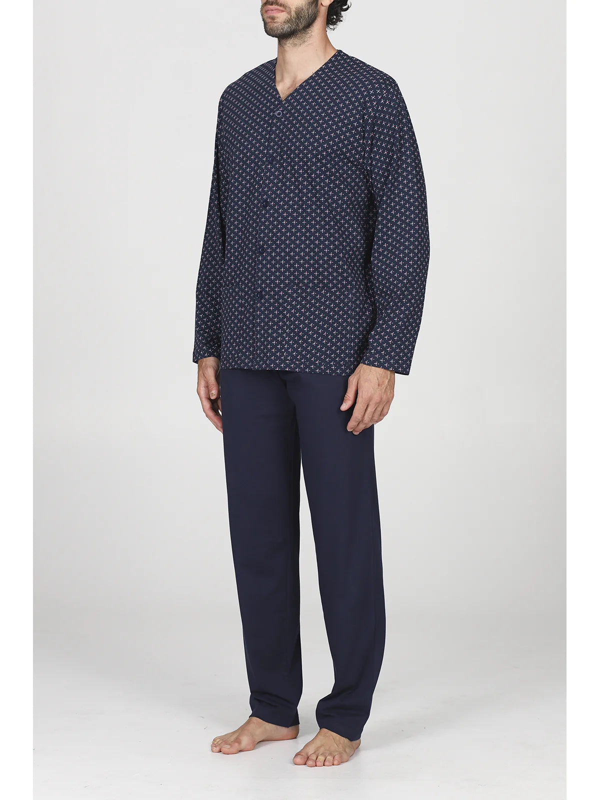 Alpina Pigiama Cardigan Cotone Leggero da Uomo AAL780-537 2604S64