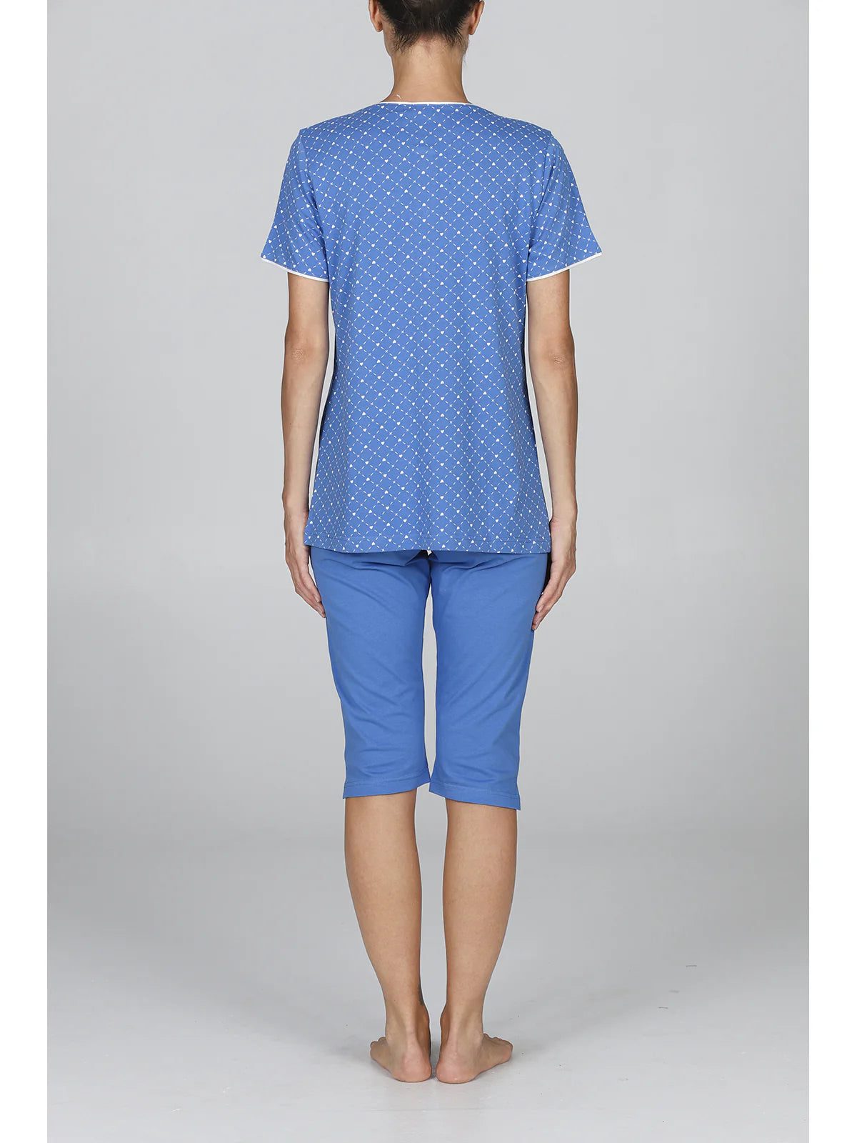 Alpina Donna Pigiama Capri Aperto Maniche Corte AEC431 2604S60