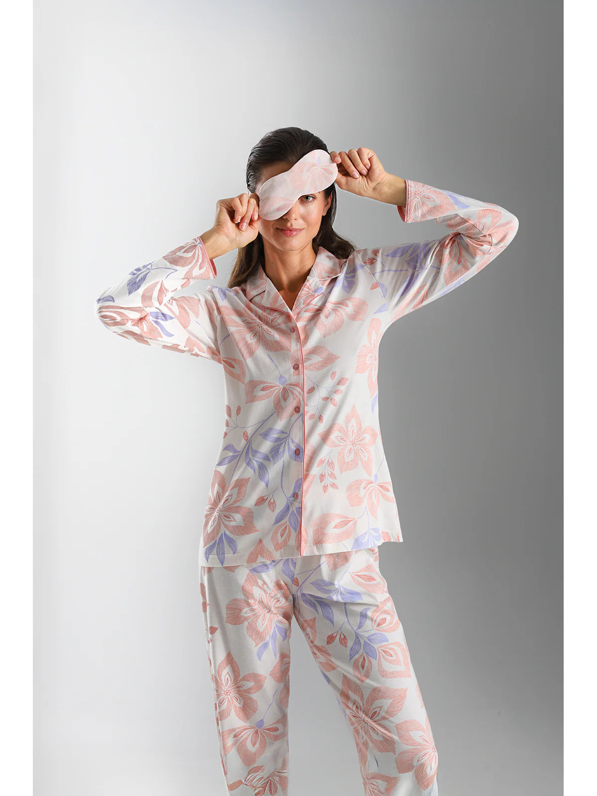 Alpina Donna Pigiama Leggero Aperto da Donna AEL406 2604S70