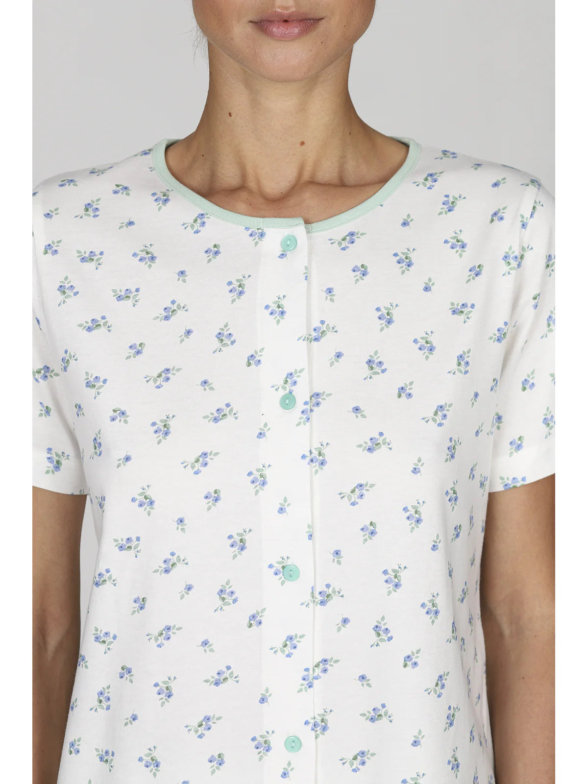 Alpina Donna Pigiama Maniche Corte Leggero Aperto da Donna AEL487