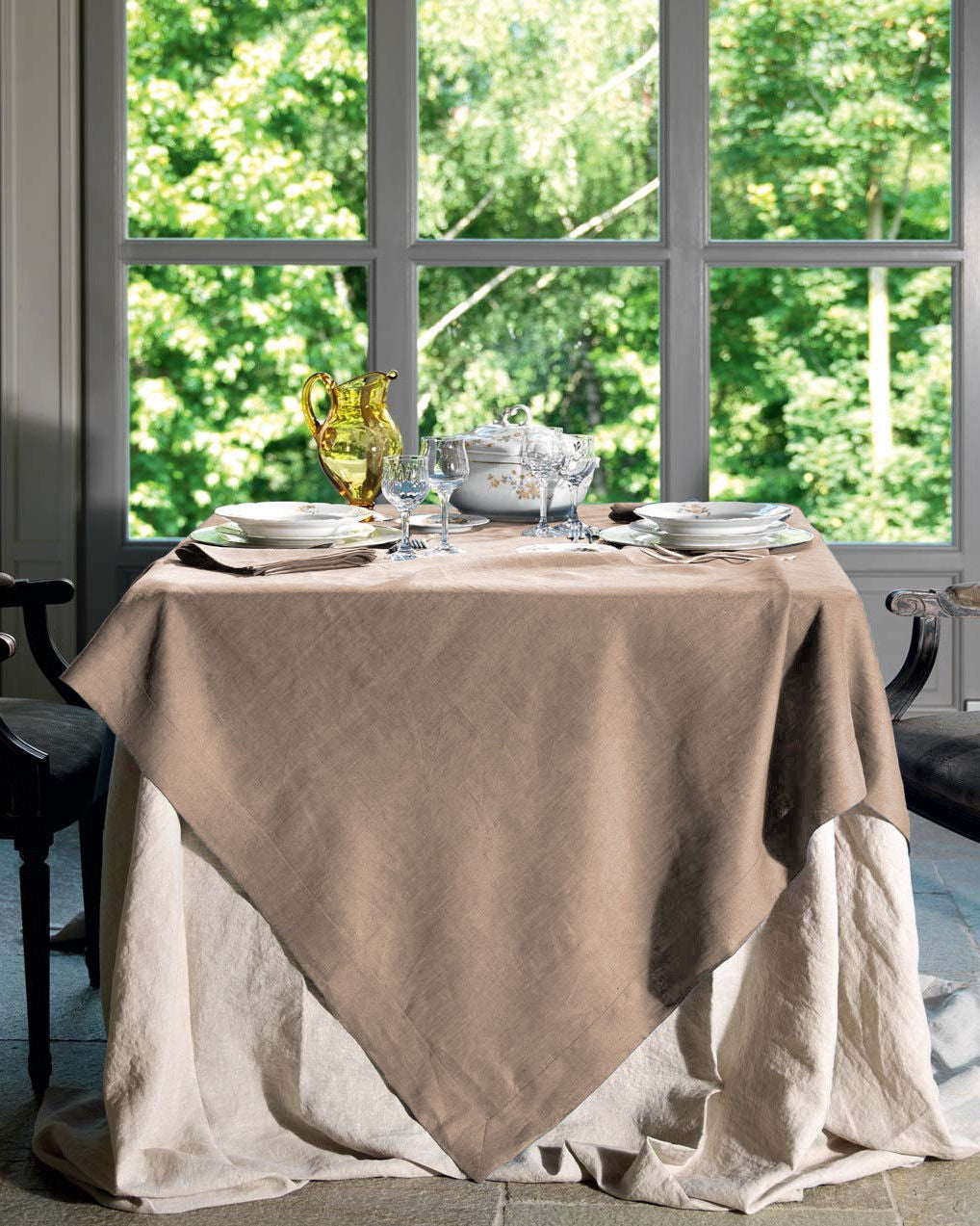 Tessitura Toscana Telerie Servizio in Puro Lino Tinta Unita Tiziano - Varie Dimensioni