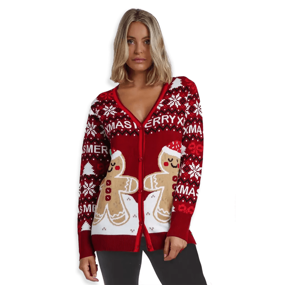 Admas Cardigan Invernale Christmas da Donna Gingerbrea S29 - Passarelli Biancheria