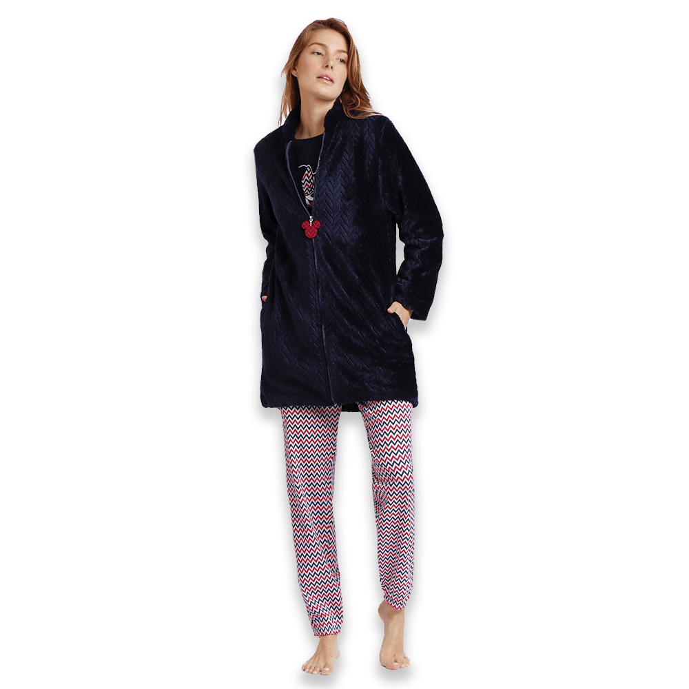 Admas Disney Vestaglia Invernale da Donna in Pile Abbottonata 67010 S34 - Passarelli Biancheria