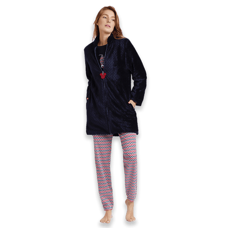 Admas Disney Vestaglia Invernale da Donna in Pile Abbottonata 67010 S34 - Passarelli Biancheria