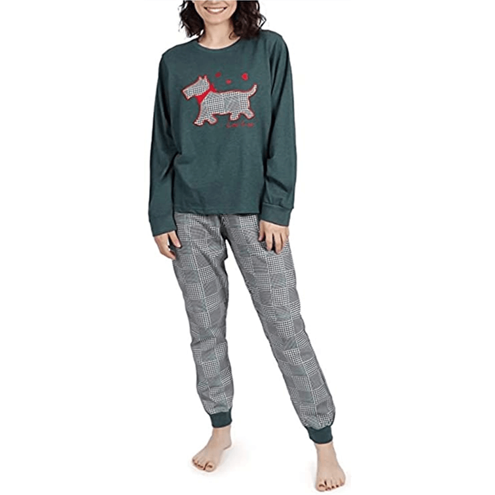 Admas Pigiama Donna caldo cotone scozzese pied de poule 54589 S27 - Passarelli Biancheria