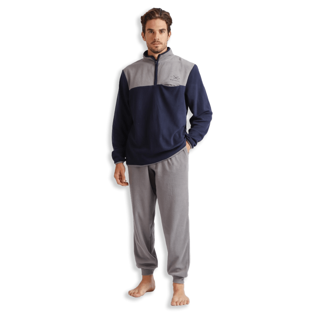 Admas Pigiama Invernale collo Alto con Zip in Pile da Uomo 60459 S27 - Passarelli Biancheria