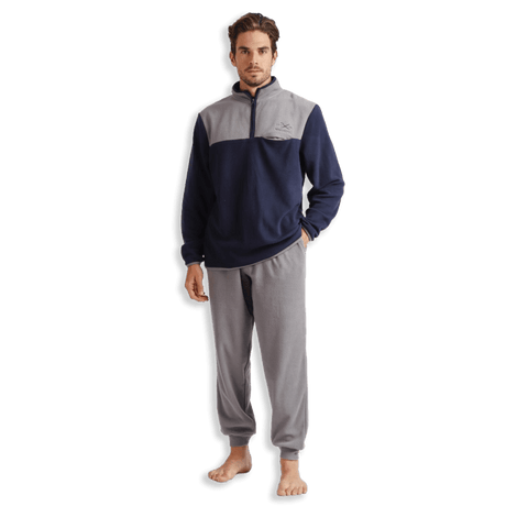 Admas Pigiama Invernale collo Alto con Zip in Pile da Uomo 60459 S27 - Passarelli Biancheria