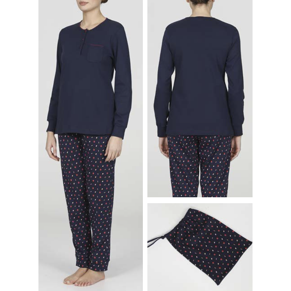 Alpina Pigiama Invernale Caldo Cotone da Donna AEL362 2510S72