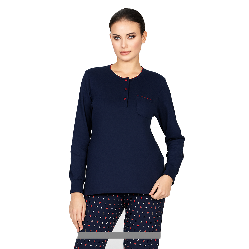 Alpina Donna Pigiama Invernale Caldo Cotone da Donna AEL362 2510S72