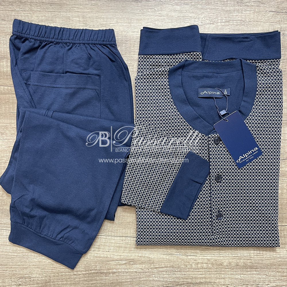 Alpina Pigiama Cotone Leggero da Uomo 294 Cerchi 2508S38