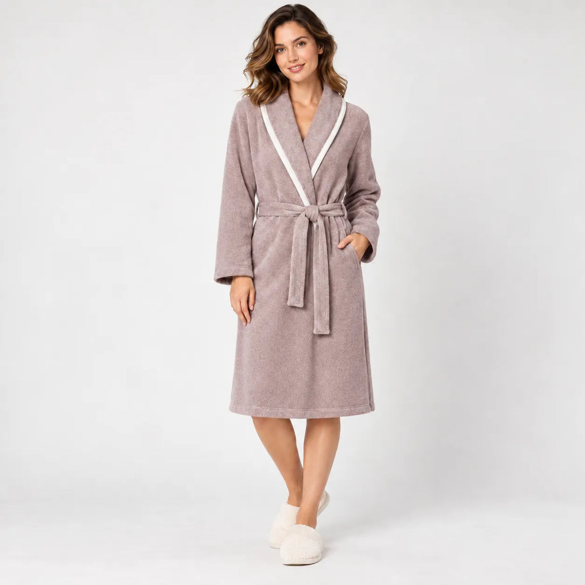 Amica Vestaglia Invernale in Punto Milano collo Sciallato da Donna A478