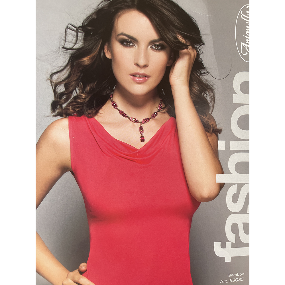 Antonella Canottiera Sotto Giacca con scollo a cascata in Viscosa 63085 S15