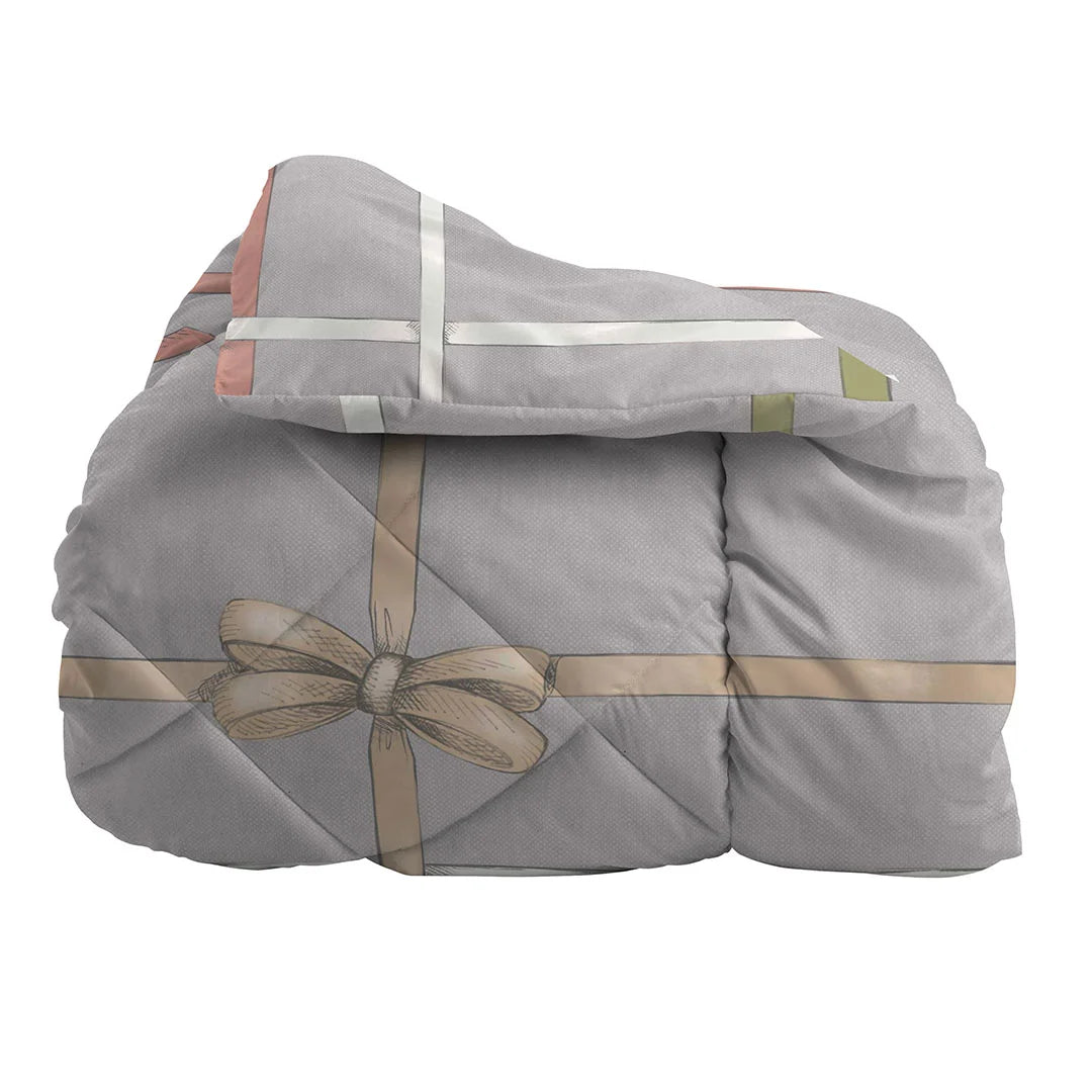 THUN® Trapunta Matrimoniale Natale - Fantasia Fiocco Bows Multicolor