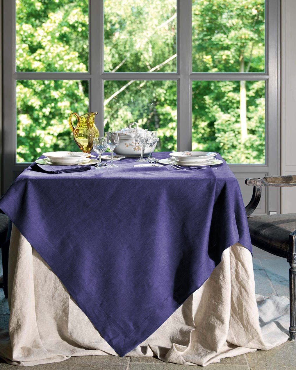 Tessitura Toscana Telerie Servizio in Puro Lino Tinta Unita Tiziano - Varie Dimensioni