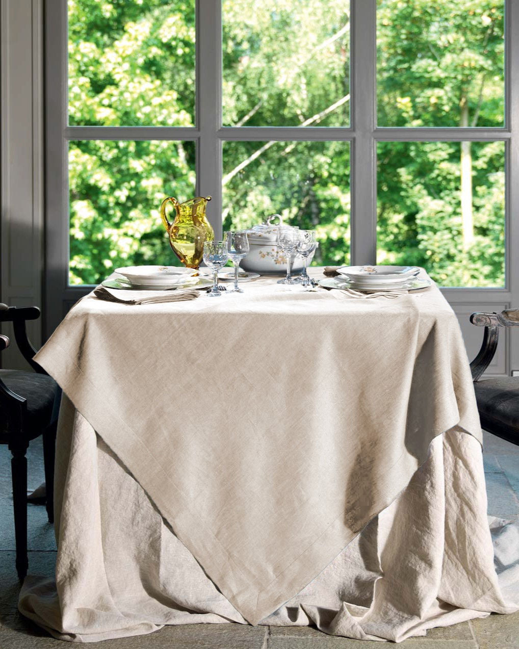 Tessitura Toscana Telerie Servizio in Puro Lino Tinta Unita Tiziano - Varie Dimensioni