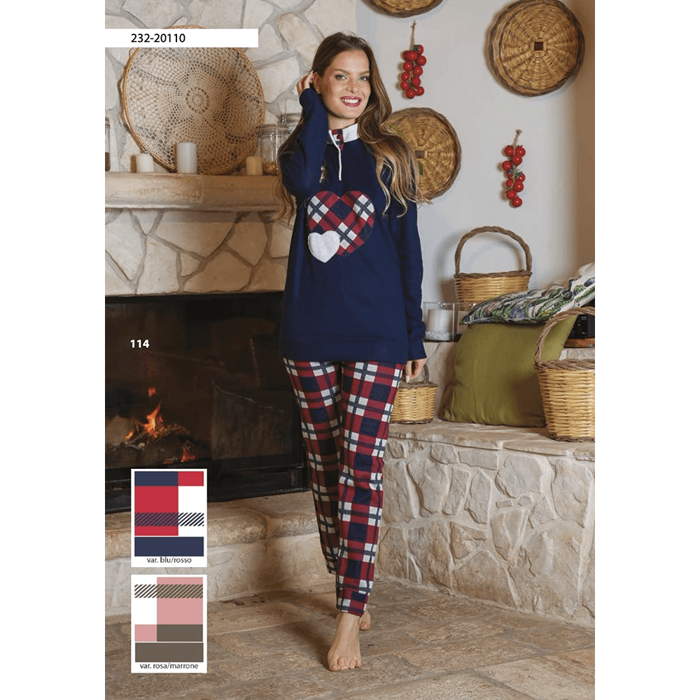 Baci di Notte Pigiama Invernale da Donna in Punto Milano 20110 S35 - Passarelli Biancheria