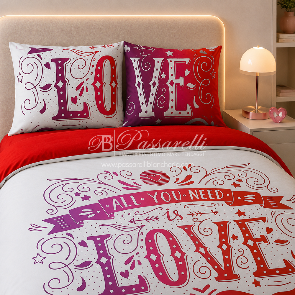 Bassetti Complete Sheets Bedspread Square and Half Love Tattoo D88