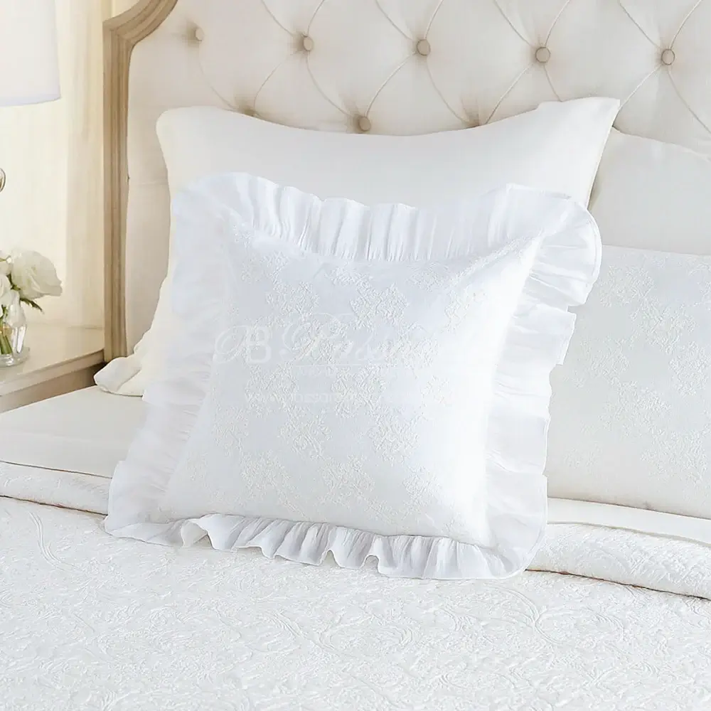 Blanc Mariclò Cuscino Arredo con Ricamo A38719