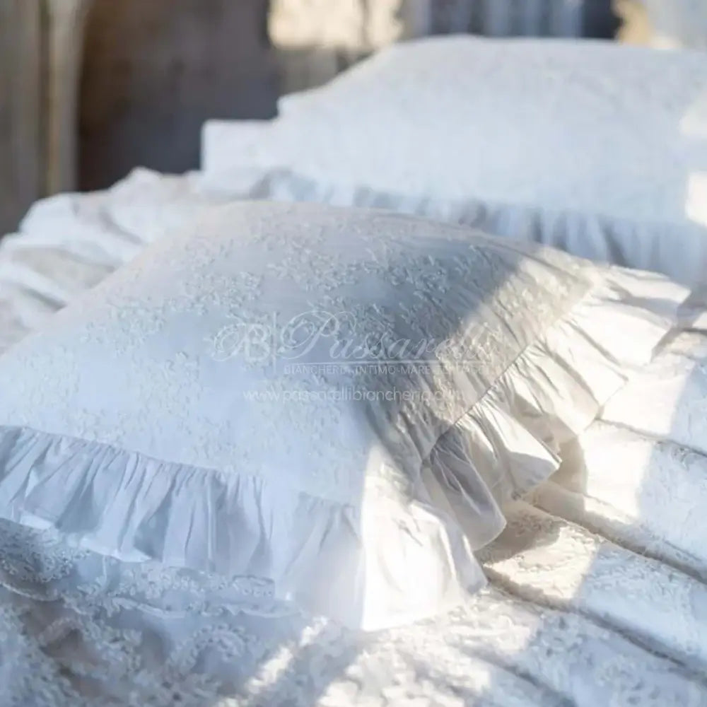 Blanc Mariclò Cuscino Arredo con Ricamo A38719