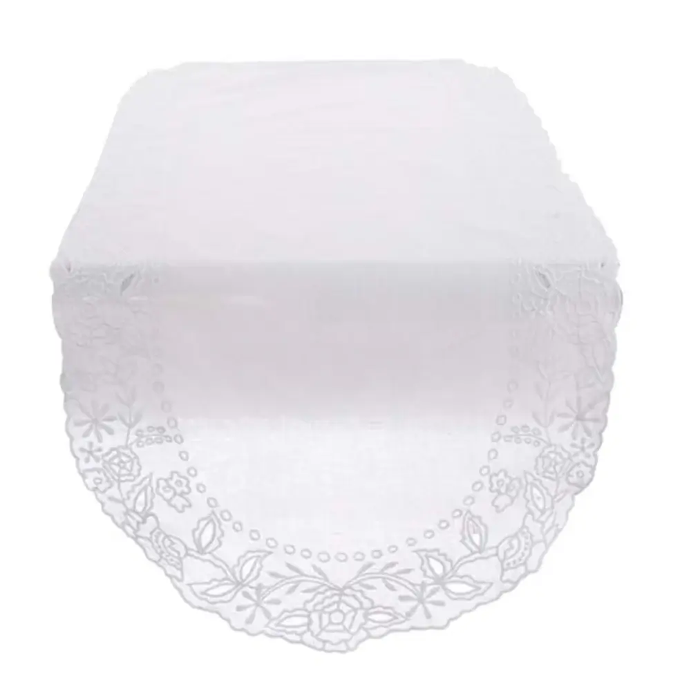 Blanc Mariclò Set Runner + Centri in Lino Ricamate Dentelle
