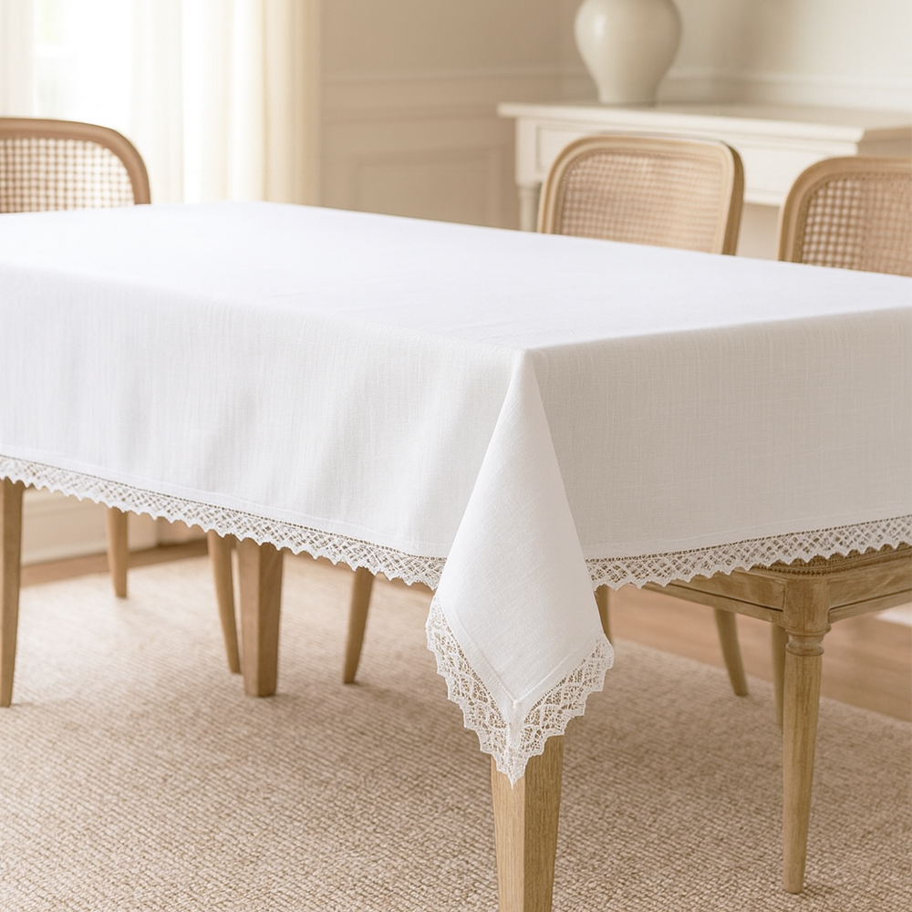 Blanc Mariclò Tovaglia bianca da 12 con Pizzo Dentelle A3916099BI 0612B392