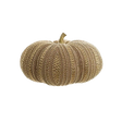 Blanc Mariclò Zucca Decorativa Perline 2510S - Misura Piccola, cuscino a forma di zucca con perline oro.