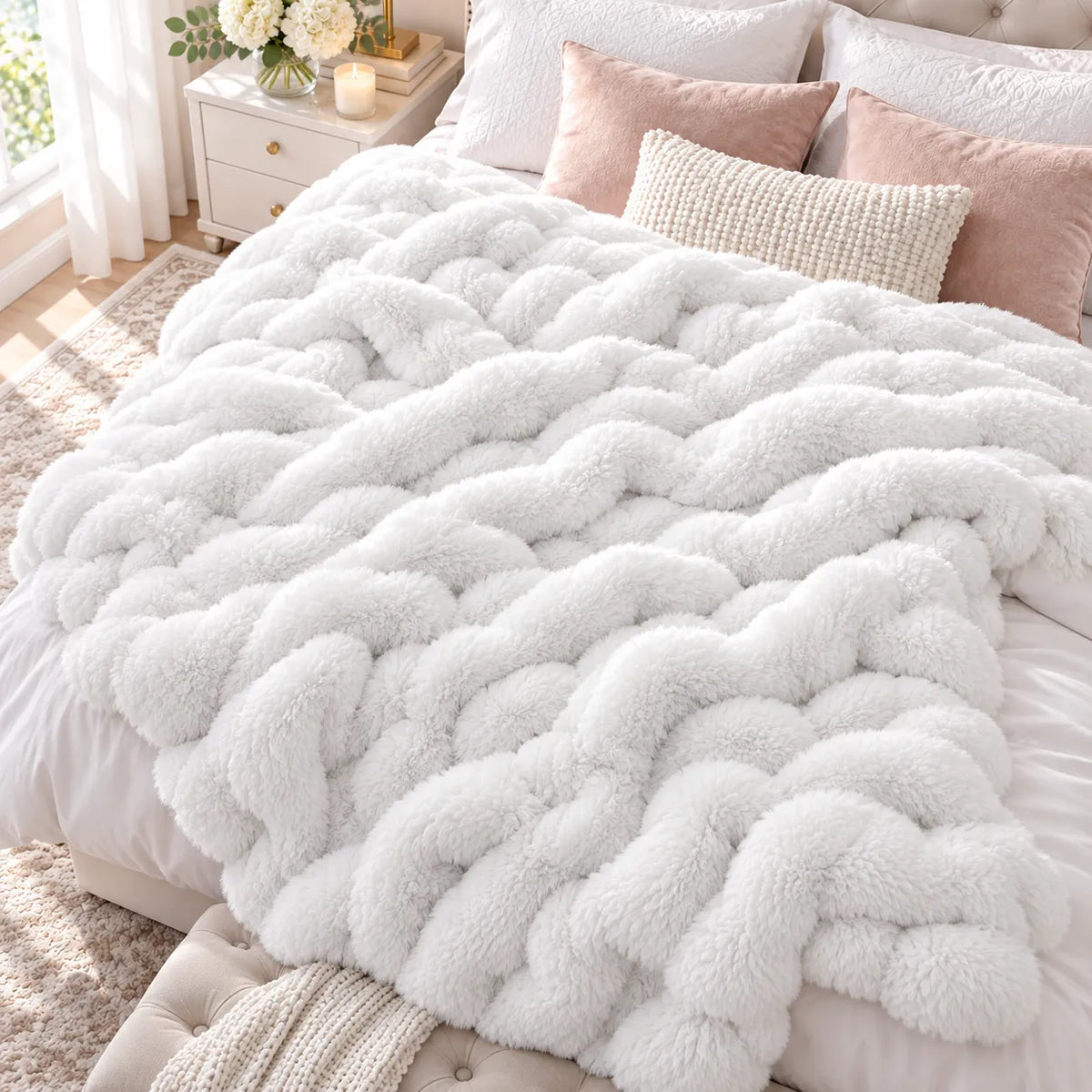 Blumarine Coperta Matrimoniale in Ecopelliccia Diamant 10103 0740
