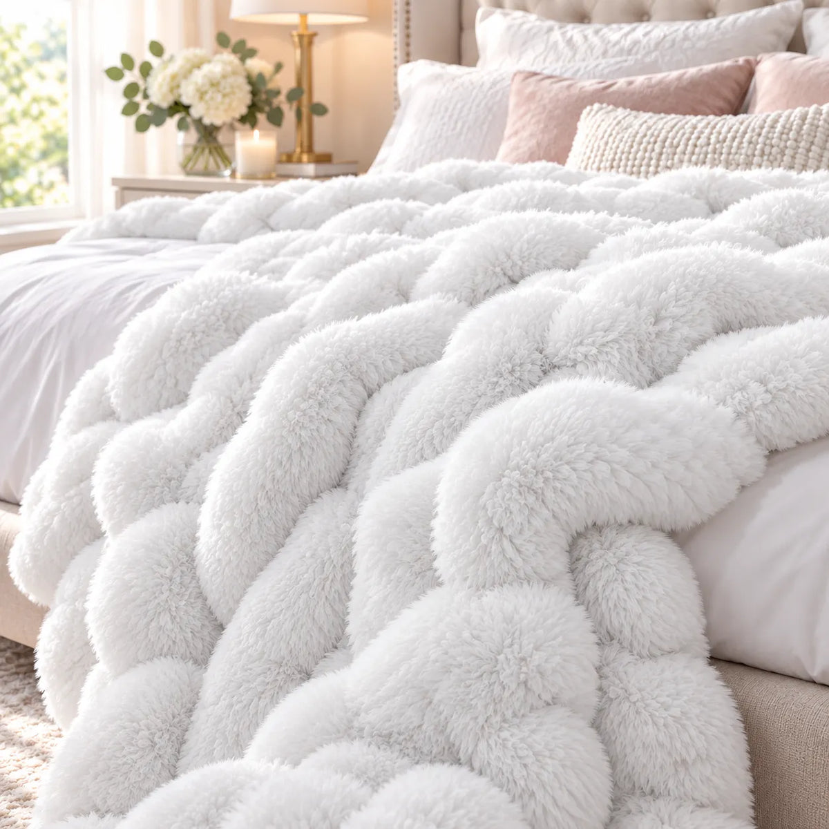 Blumarine Coperta Matrimoniale in Ecopelliccia Diamant 10103 0740