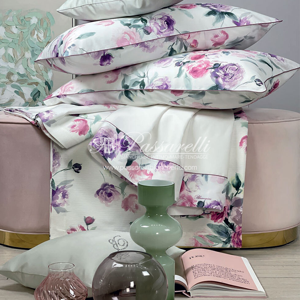 Blumarine Lenzuola Matrimoniale Biancofiore in Raso di Cotone