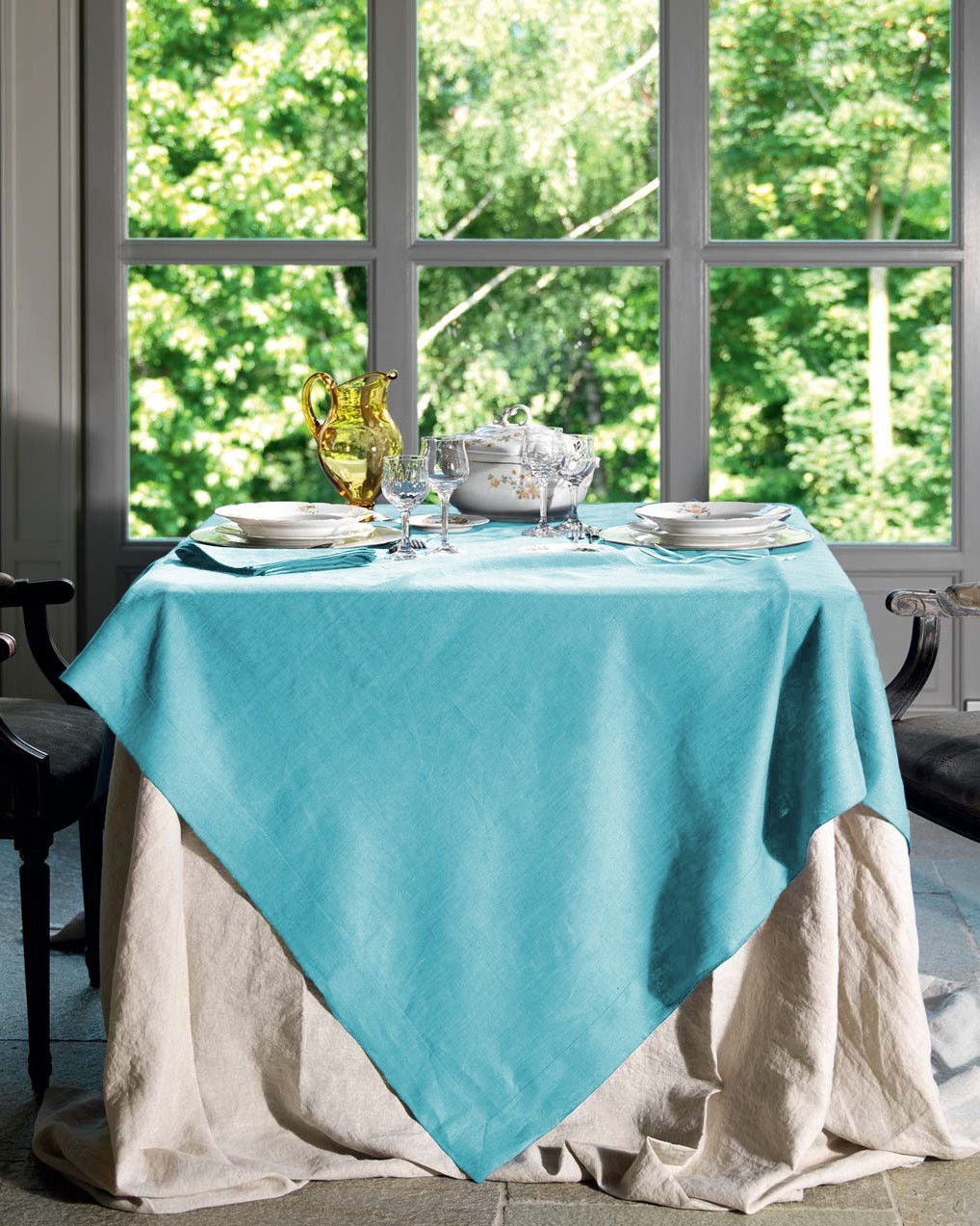 Tessitura Toscana Telerie Servizio in Puro Lino Tinta Unita Tiziano - Varie Dimensioni