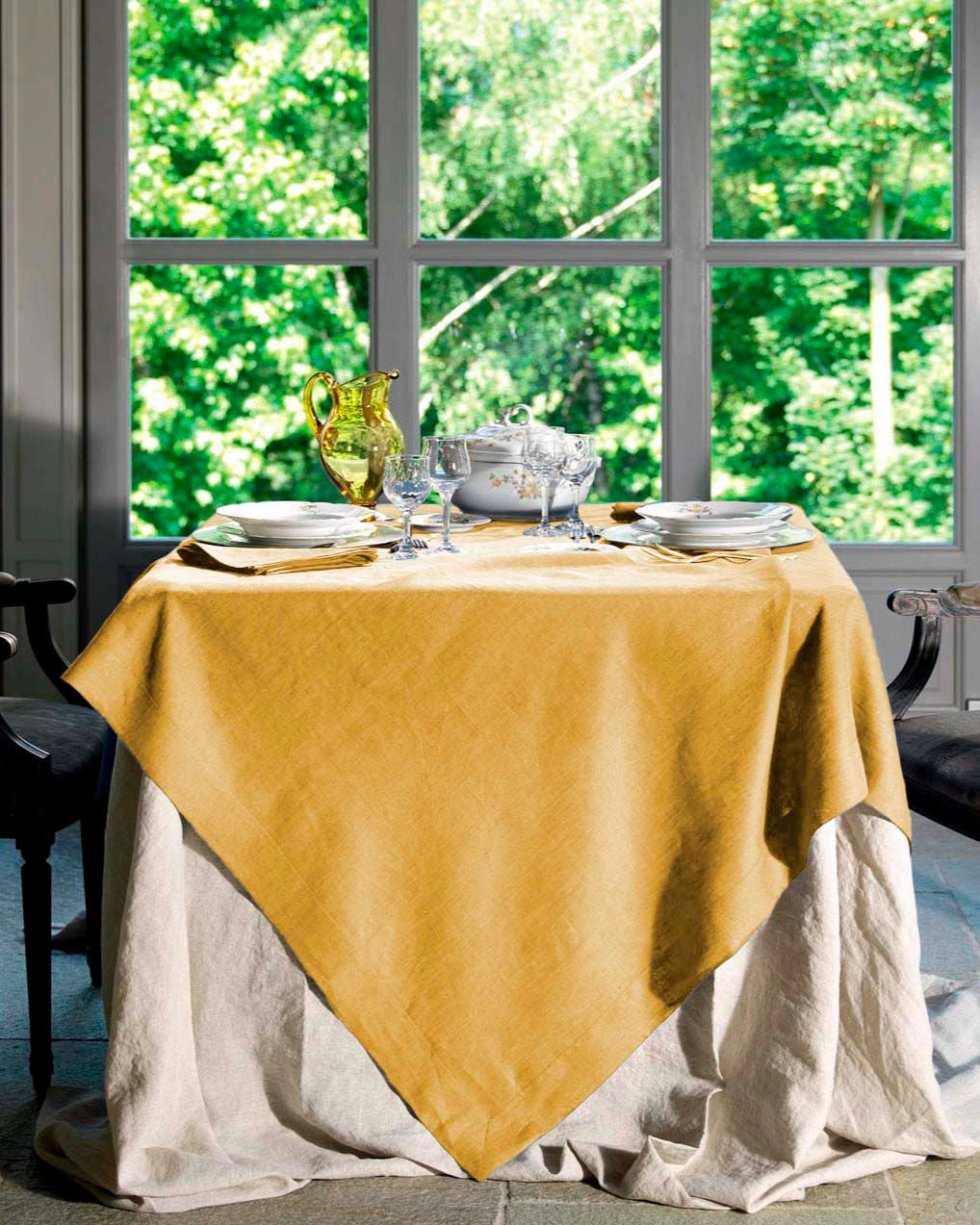 Tessitura Toscana Telerie Servizio in Puro Lino Tinta Unita Tiziano - Varie Dimensioni