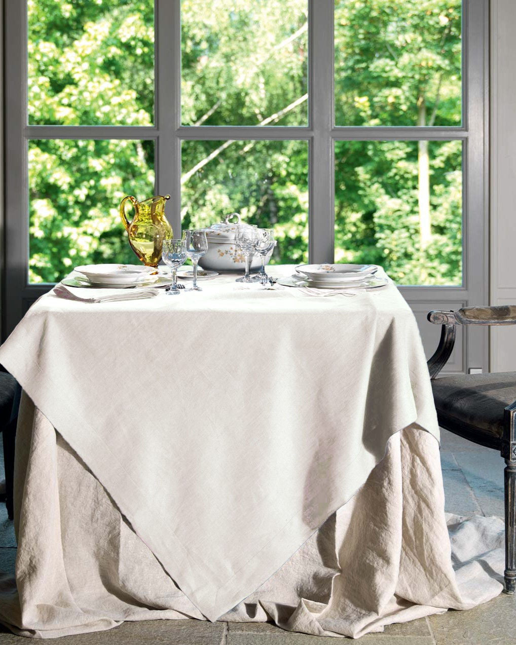 Tessitura Toscana Telerie Servizio in Puro Lino Tinta Unita Tiziano - Varie Dimensioni