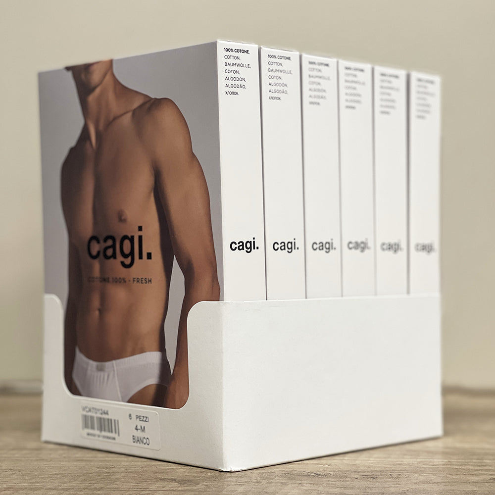 Cagi Confezione 6 Slip Mini 1208 in Cotone Filo di Scozia Privilegio 2602SB73