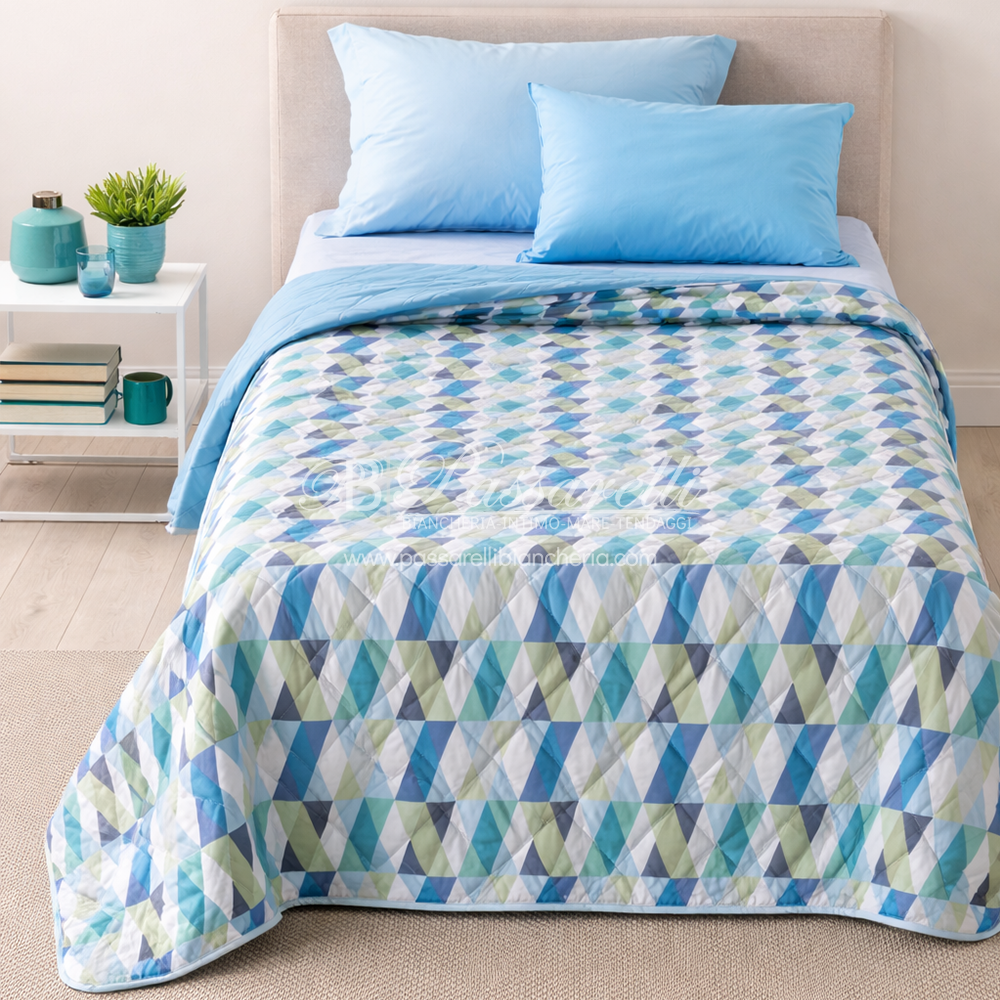 Caleffi Copriletto Trapuntato In Microfibra Still Singolo Modern 2603S40