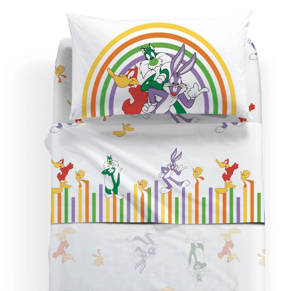 Caleffi Disney WB Completo Lenzuola per Letto Singolo Colors D30 - Passarelli Biancheria